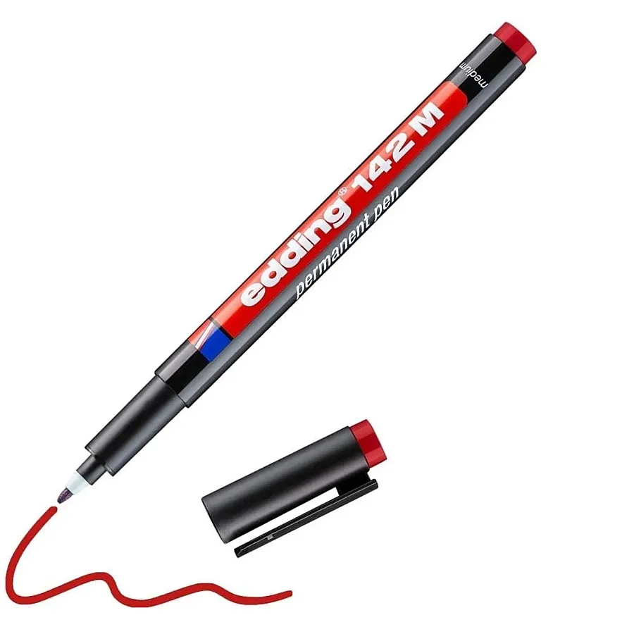 EDDİNG 142 M OHP ASETAT KALEMİ KIRMIZI - 4