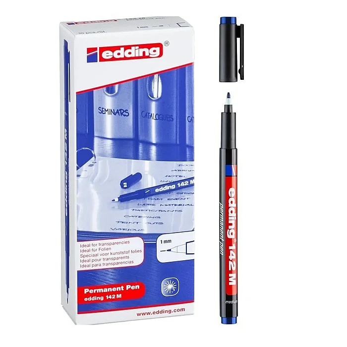 EDDİNG 142 M OHP ASETAT KALEMİ MAVİ - 3