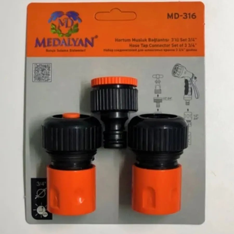 MEDALYAN HORTUM MUSLUK BAĞLANTISI 3LÜ 3/4"  MD-316 - 2
