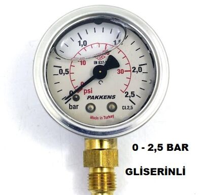 Çap 63 Alt Çıkış Gliserinli Manometre