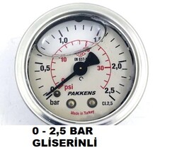 PAKKENS - Çap 50 Arka Çıkış Gliserinli Manometre