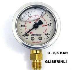 PAKKENS - Çap 50 Alt Çıkış Gliserinli Manometre