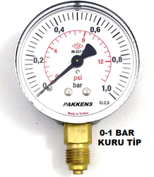 PAKKENS - Çap 100 Alt Çıkış Kuru Tip Manometre