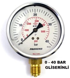 Çap 100 Alt Çıkış Gliserinli Manometre - Thumbnail