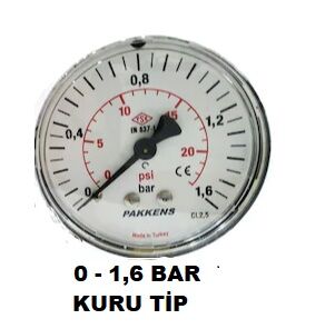 Çap 100 Arka Çıkış Kuru Tip Manometre